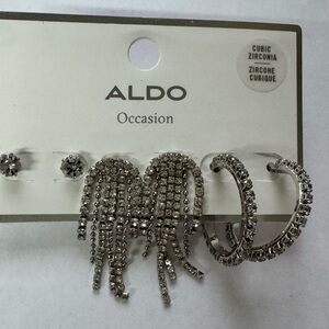 Aldo Silver Rhinestone Accessories Set